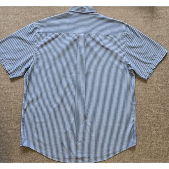 Arrow USA 1851 Shirt Men's L Blue White Casual Button Down Collared Striped - Picture 10 of 16